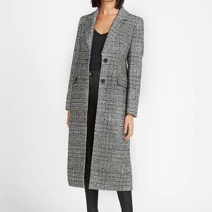 Express Plaid Wool-Blend Car Coat